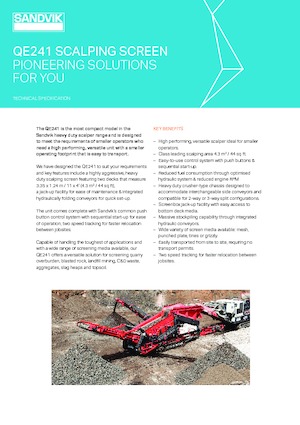 Mobiele zeefinstallaties Sandvik QE241
