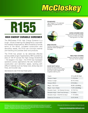 Mobiele zeefinstallaties McCloskey R155