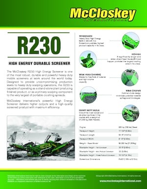Mobiele zeefinstallaties McCloskey R230