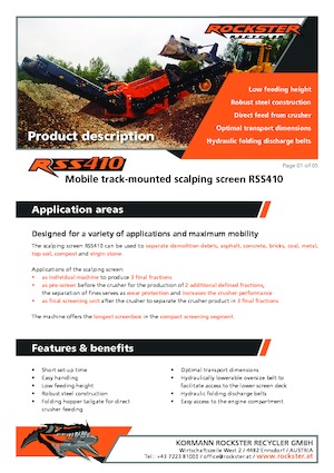 Mobiele zeefinstallaties Rockster RSS410