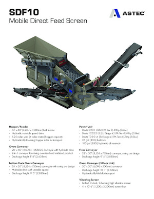 Mobiele zeefinstallaties Astec SDF10