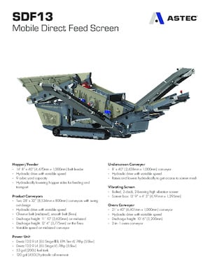 Mobiele zeefinstallaties Astec SDF13