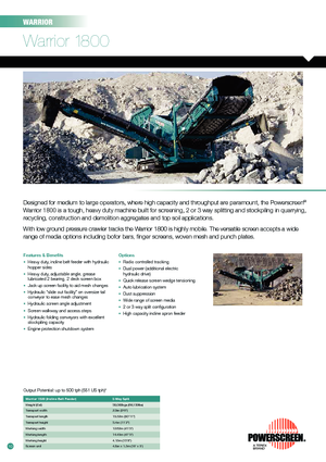 Mobiele zeefinstallaties Powerscreen Warrior 1800