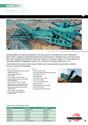 Mobiele zeefinstallaties Powerscreen Warrior 2400