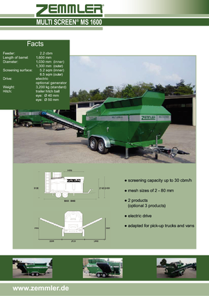 Mobiele zeefinstallaties met trommel Zemmler MS 1600