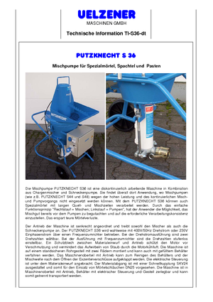 Cementpompen Uelzener S 36 400 V