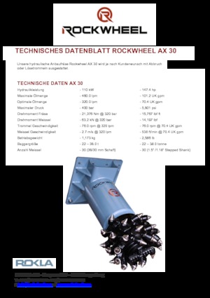 Monteerbare freeskoppen voor hydraulische graafmachines Rockwheel by ROCK.ZONE AX 30