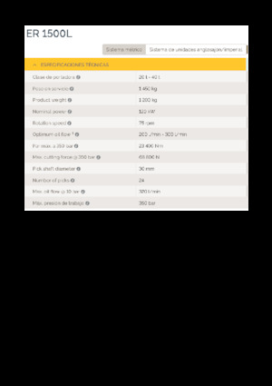 Monteerbare freeskoppen voor hydraulische graafmachines Epiroc ER 1500L