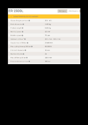 Monteerbare freeskoppen voor hydraulische graafmachines Epiroc ER 1500L