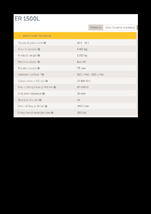 Monteerbare freeskoppen voor hydraulische graafmachines Epiroc ER 1500L