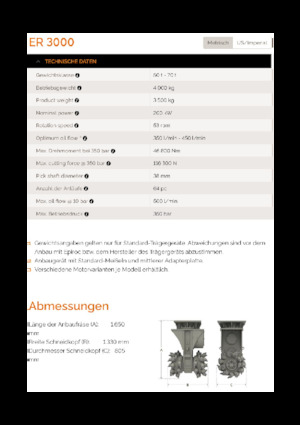 Monteerbare freeskoppen voor hydraulische graafmachines Erkat ER 3000