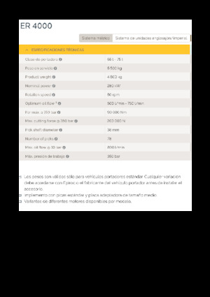 Monteerbare freeskoppen voor hydraulische graafmachines Epiroc ER 4000
