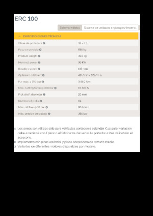 Monteerbare freeskoppen voor hydraulische graafmachines Epiroc ERC 100
