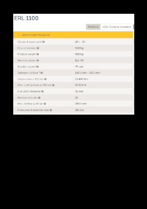 Monteerbare freeskoppen voor hydraulische graafmachines Epiroc ERL 1100