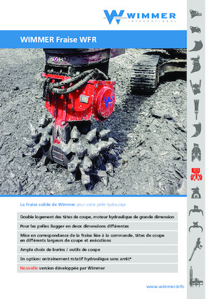 Monteerbare freeskoppen voor hydraulische graafmachines WIMMER WFR 150