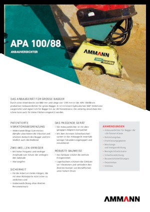Compactors voor hydraulische graafmachines Ammann APA 10088