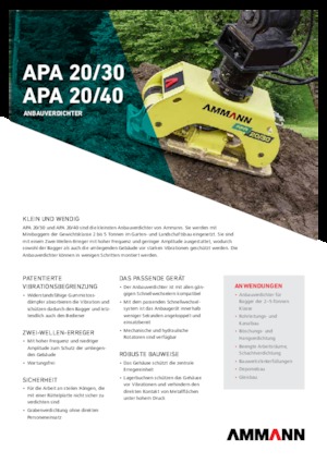 Compactors voor hydraulische graafmachines Ammann APA 2040