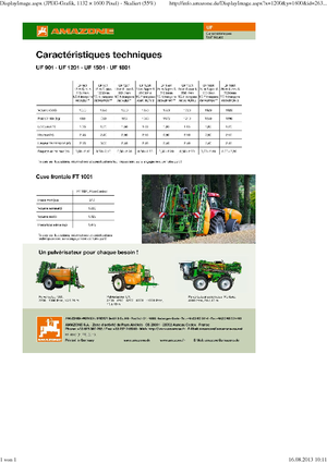 Opbouwveldspuiten Amazone UF 1201 (12,5)