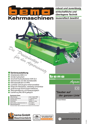 Opbouwveegmachines Bema Agrar 2300