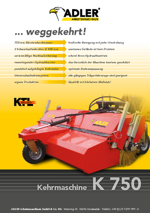 Opbouwveegmachines Adler K 750-270