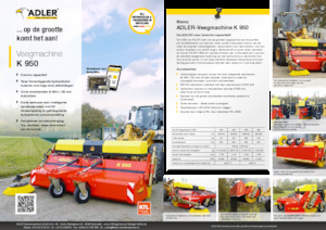 Opbouwveegmachines Adler K 950-360