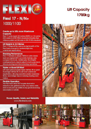 Smalle gangen vorkheftrucks VNA Flexi 17N