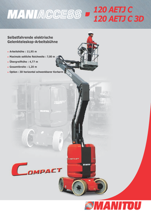 Knikarmhoogwerkers op wielen Manitou 120 AETJ C