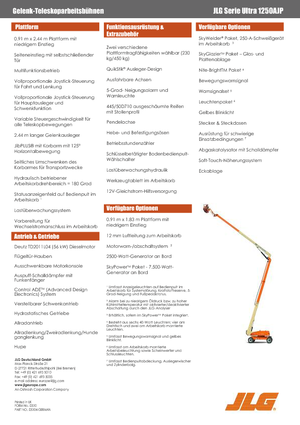 Knikarmhoogwerkers op wielen JLG 1250AJP