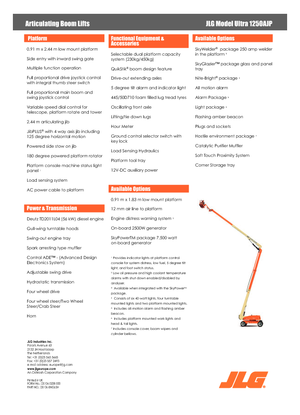 Knikarmhoogwerkers op wielen JLG 1250AJP