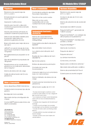 Knikarmhoogwerkers op wielen JLG 1250AJP