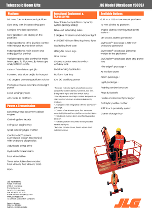 Telescoophoogwerkers op wielen JLG 1500SJ