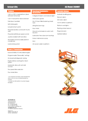 Verrijdbare schaarliften JLG 260MRTA