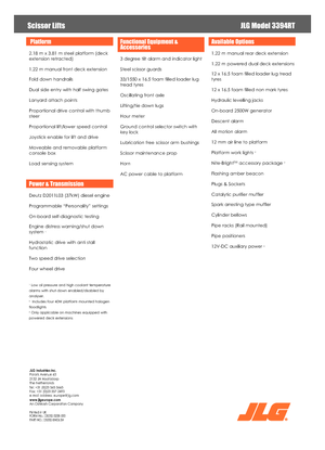 Verrijdbare schaarliften JLG 3394RT