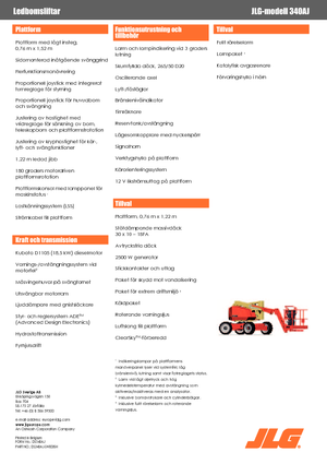 Knikarmhoogwerkers op wielen JLG 340AJ