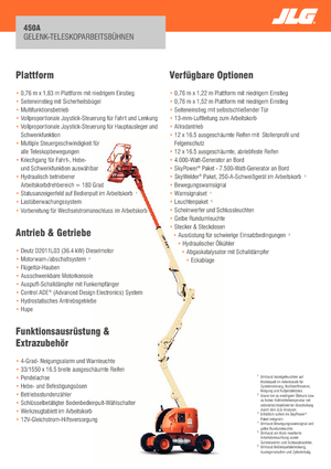 Knikarmhoogwerkers op wielen JLG 450A Serie II
