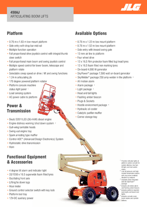 Knikarmhoogwerkers op wielen JLG 450AJ