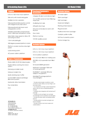 Knikarmhoogwerkers op wielen JLG 510 AJ