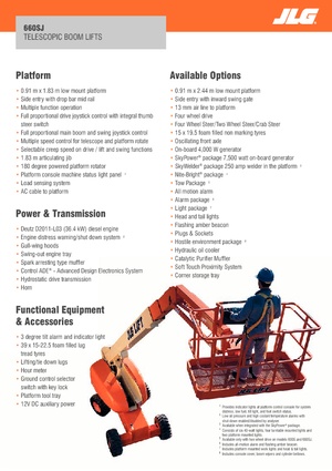 Telescoophoogwerkers op wielen JLG 660SJ