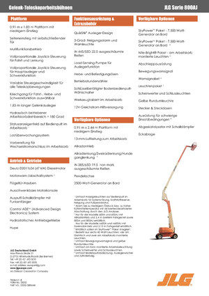 Knikarmhoogwerkers op wielen JLG 800AJ