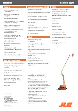 Knikarmhoogwerkers op wielen JLG 800AJ