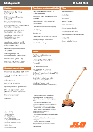 Telescoophoogwerkers op wielen JLG 800S