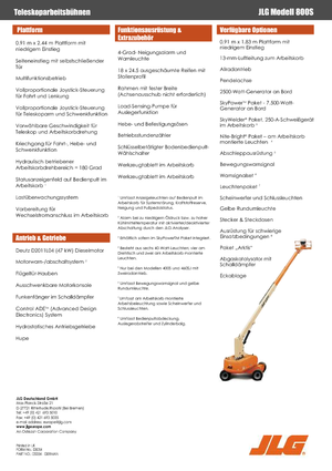 Telescoophoogwerkers op wielen JLG 800S