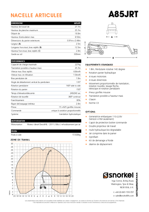 Knikarmhoogwerkers op wielen Snorkel A85JRT