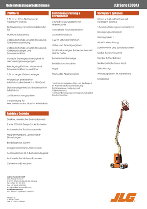 Knikarmhoogwerkers op wielen JLG E300AJ