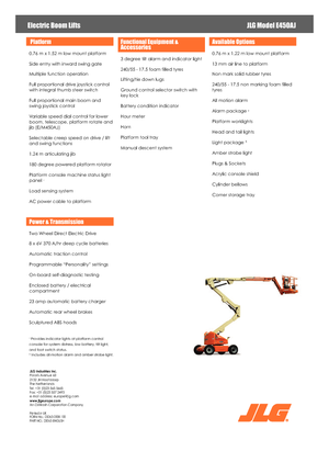 Knikarmhoogwerkers op wielen JLG E450AJ