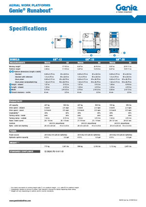 Telescoophoogwerkers op wielen Genie GR-15 Runabout