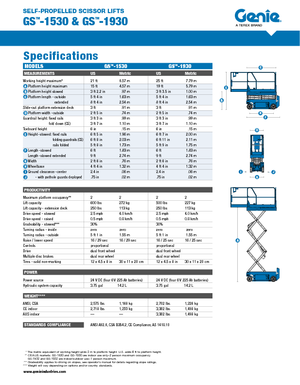 Verrijdbare schaarliften Genie GS-1930 Hydraulic