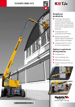 Telescoophoogwerkers op wielen Haulotte H 28 TJ +
