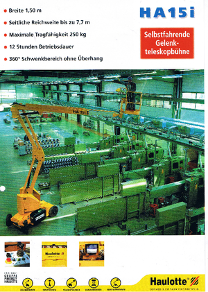 Knikarmhoogwerkers op wielen Haulotte HA 15 I