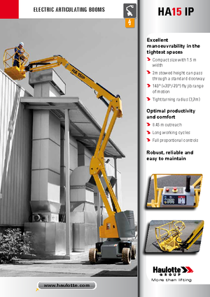 Knikarmhoogwerkers op wielen Haulotte HA15 IP